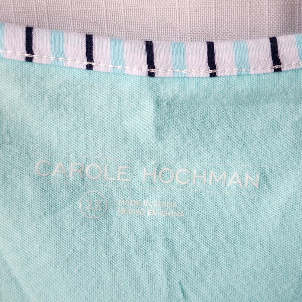 NWT Carole Hochman 2-Piece Pajama Set Aqua Blue | Cozy Lounge Sleepwear Women 2X - Picture 7 of 16